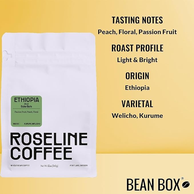 Ethiopia Suke Quto - Roasted by Roseline Coffee - Whole Bean Coffee - 2 Pound Bag