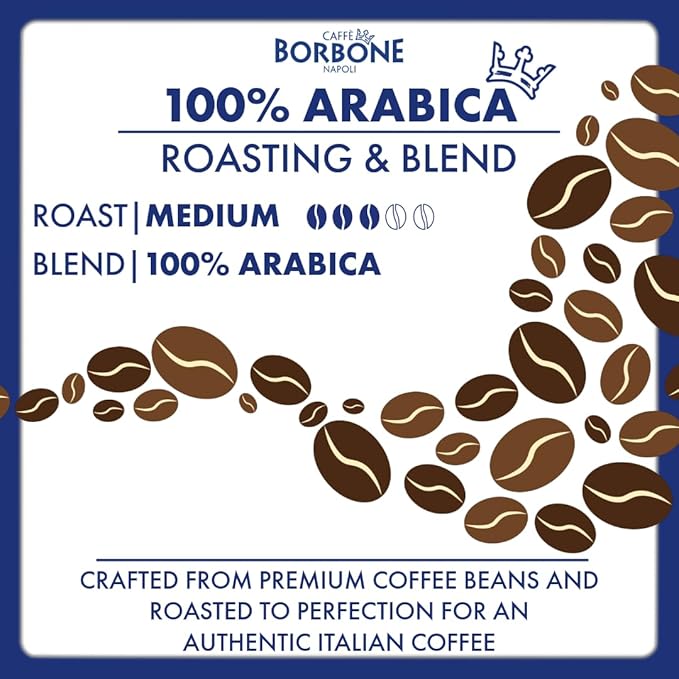 Caffè Borbone Whole Bean Coffee Medium Roast 100% Arabica Blend Aromatic and Refined Italian Coffee 2.2 lb Bag