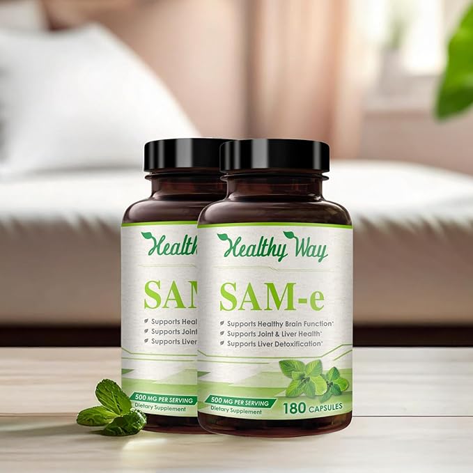500mg SAM-e Supplement - High Strength 500mg S-Adenosyl-L-Methionine Capsules for Brain Liver and Mood Support - Non-GMO High Absorption Same Supplement (360 Servings)