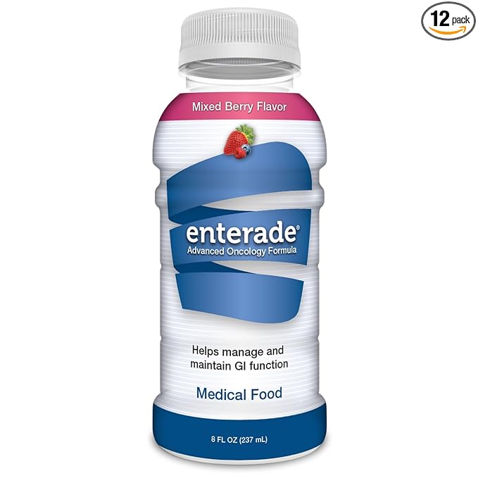 enterade Advanced Oncology Mixed Berry 12 Pack Clinically Proven Formula to Reduce GI Side Effects Chemotherapy Must Haves for Women and Men Chemo Supportive Care Beverage Liquid 8 oz Bottles