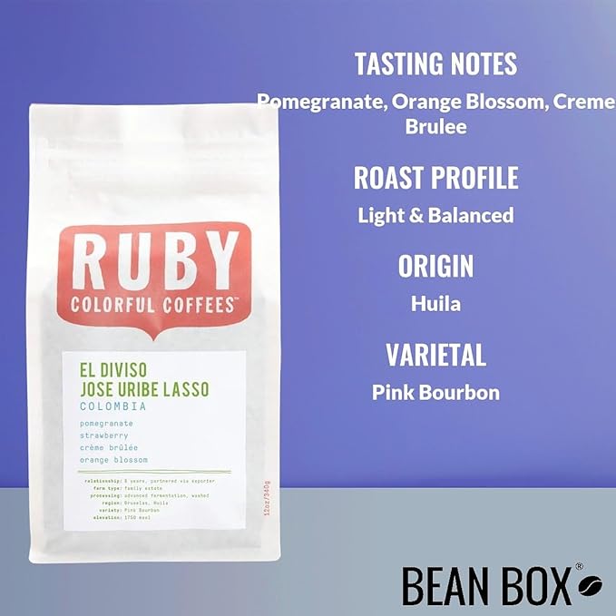 Colombia Jose Uribe Lasso - Roasted by Ruby Coffee Roasters - Whole Bean Coffee - 5 Pound Bag