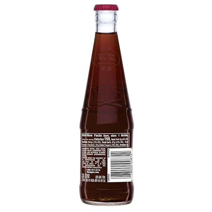 Dr Pepper Real Sugar Soda 12 Oz Glass Bottle (Pack of 6 Total of 72 Oz)
