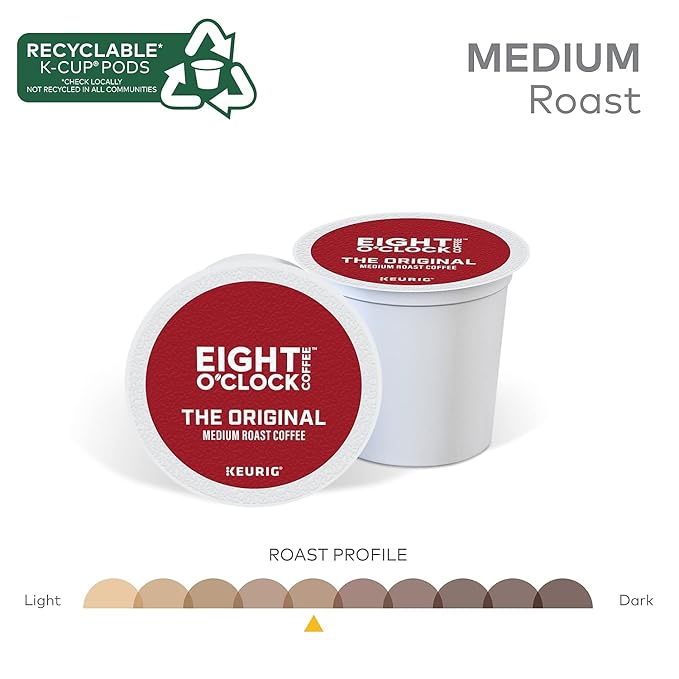 Eight O'Clock Original Coffee Keurig K-Cup Pods Medium Roast 96/Carton (64053)