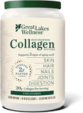 Great Lakes Wellness Collagen Peptides Powder – Supports Skin Hair Nails Joints &amp Digestion – Hydrolyzed Quick Dissolve Non-GMO Keto &amp Kosher – Pure Collagen Protein (32 oz 45 Servings)