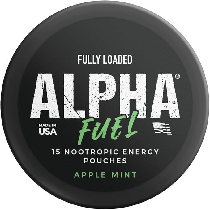 Fully Loaded Alpha Fuel Nootropic Pouches (Apple Mint Fuel) - Nootropic Energy Pouches with Caffeine Alpha GPC Tyrosine Taurine Guarana and More