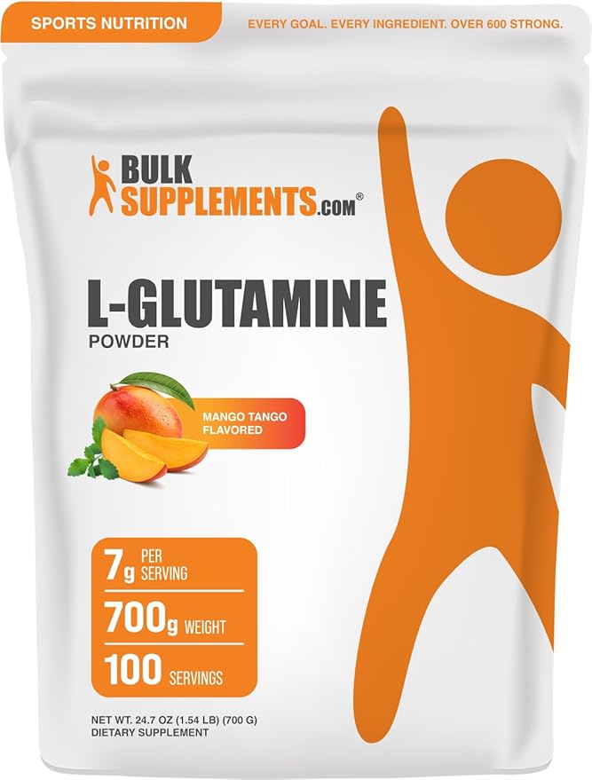 BulkSupplements.com L-Glutamine Powder - Glutamine Supplement Amino Acid Supplement - Mango Tango Flavor 7g per Serving 700g (1.5 lbs) (Pack of 1)