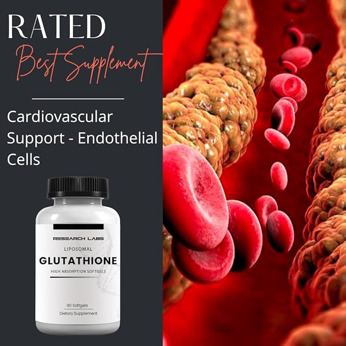 Research Labs Liposomal Glutathione Supplement w/Gluta-IV™ 100x Enhanced Absorption Over Powder Glutathione. 2 Fer 1 Ad 120 Total Liposomal Softgels