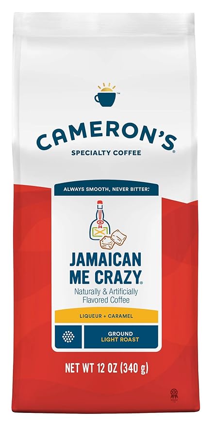 Cameron's Coffee Roasted Ground Coffee Bag Flavored Jamaican Me Crazy 12 Ounce Pack of 6 - NEW
