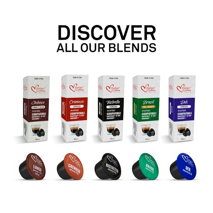 ITALIAN COFFEE FOR ESPRESSO LOVERS Italian Coffee capsules compatible with Verismo CBTL Caffitaly K-fee systems (80 pods LUNGO blend)