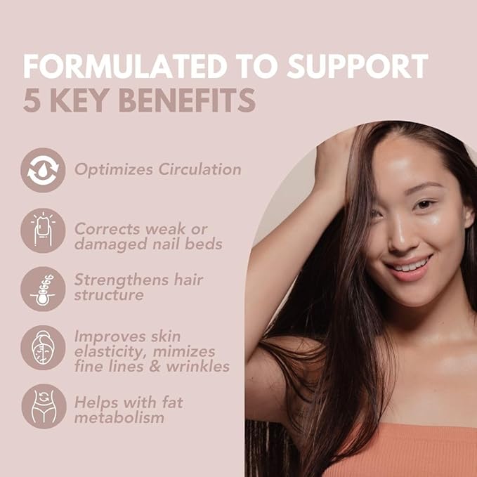 Premium Beauty Skin 25+ | Hydrolyzed Collagen Type I Hyaluronic Acid L-Cysteine Vitamins C A B5 E &amp Biotin Copper | Support Healthy Skin Nails Hair Glowing Look