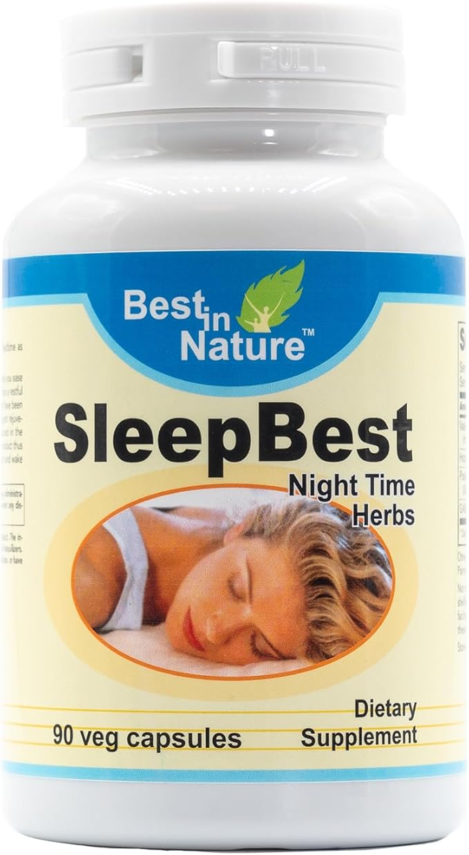 SleepBest - Night Time Herbs Sleep Support Supplement 90 Veg Capsules from
