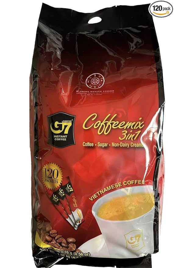 G7 Instant Coffee 3-In-1 Trung Nguyen - 120 packs - .56oz/pack