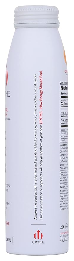 Uptime Original Citrus Energy Drink with Other Natural Flavors Natural Caffeine Sugar Free Vegan Gluten Free &amp Non-GMO 12 Fluid Ounce (Pack of 12)