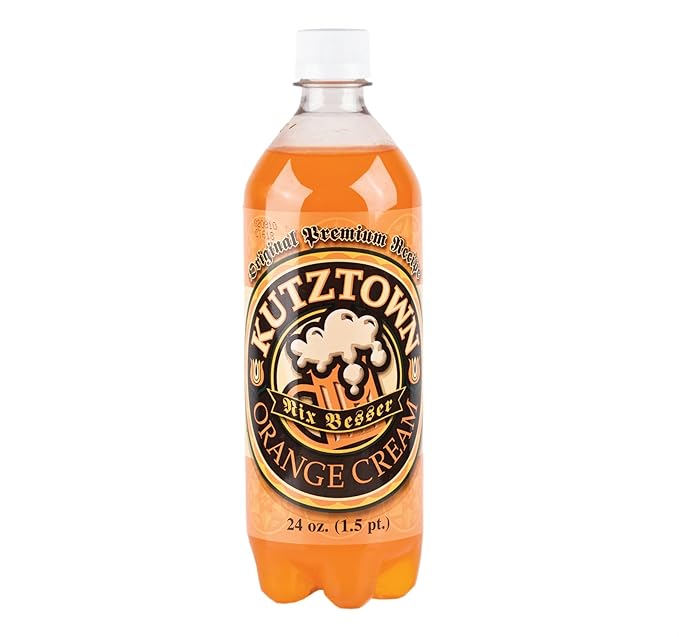 AmishTastes Soft Drinks Variety Box (Birch Beer Black Cherry Orange Cream Red Cream) Kutztown Nix Besser PA Dutch Amish Style 96 Oz.