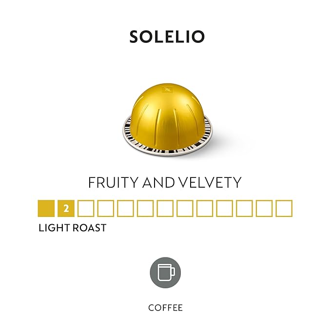 Nespresso Capsules VertuoSolelioMild Roast Coffee30-Count Coffee PodsBrews 7.8 oz.(Pack of 2)