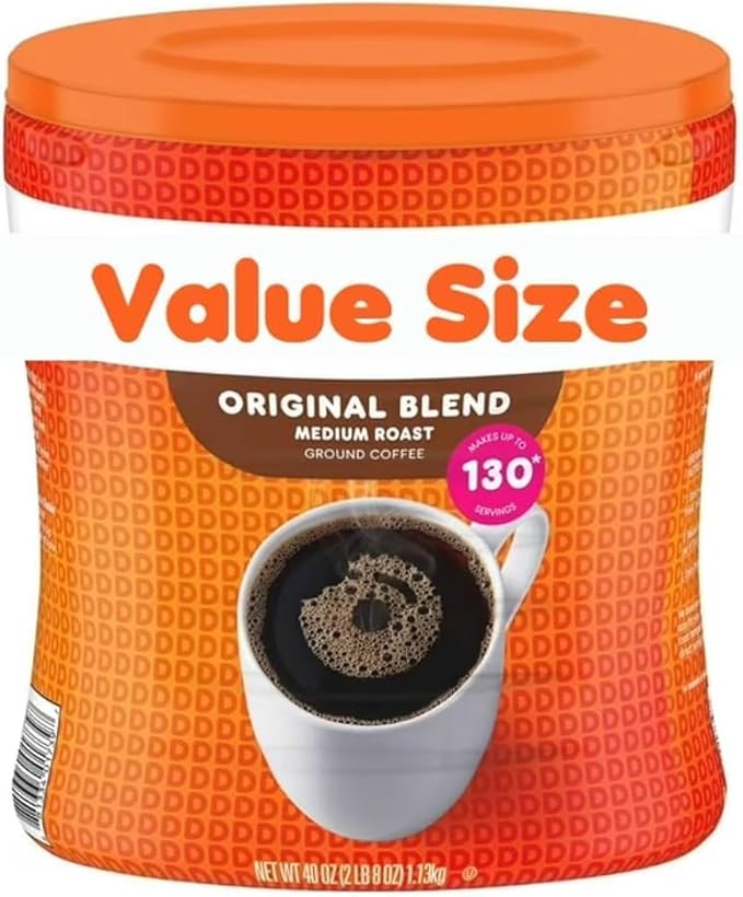 Donuts Original Blend Ground Coffee Medium Roast 45 Ounces plus Elesbão 22 stiker