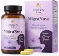 Migraine Support Supplement for Daily Prevention and Migraine Relief Support | Magnesium Riboflavin B2 &amp B6 CoQ10 and Feverfew | NeuroCalm Blend | Made in USA | MigraNova