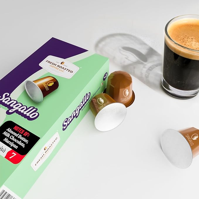 Fresh Roasted Coffee for Nespresso OriginalLine Sangallo Italian Craft Espresso 60 Count Aluminum Capsules
