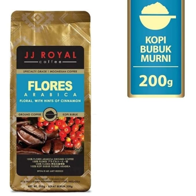 JJ Royal Coffee Flores Arabica 200g Ground Coffee (Pack of 2)