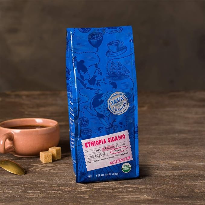 Java Trading Company Organic Ground Coffee Ethiopian Sidamo 10 Oz