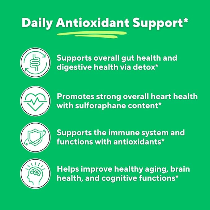 Vitapia Organic Broccoli Sprout Powder for Sulforaphane Antioxidant Brain Skin Heart Health Support - 100g Powder Supplement &amp 33 Day Supply - Non-GMO Gluten-Free Vegan-Friendly