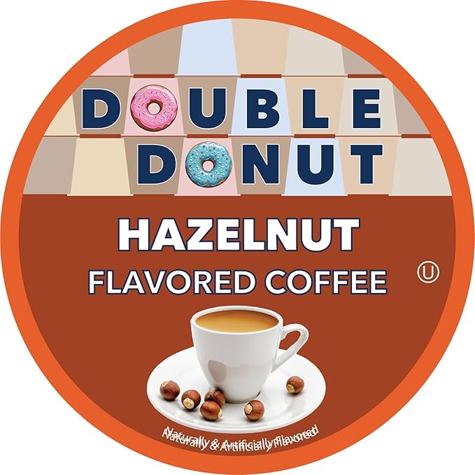 Double Donut Coffee Hazelnut Coffee in Single Serve Coffee Pods for all Keurig Coffee K Cups Brewers from Double Donut 80 cups