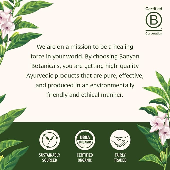 Banyan Botanicals Organic Tranquil Mind – Nervous System Support &amp Physical Relaxation Supplement – with Skullcap Passionflower &amp Gotu Kola – Non-Drowsy Systemic Grounding – 90 Tablets – USDA