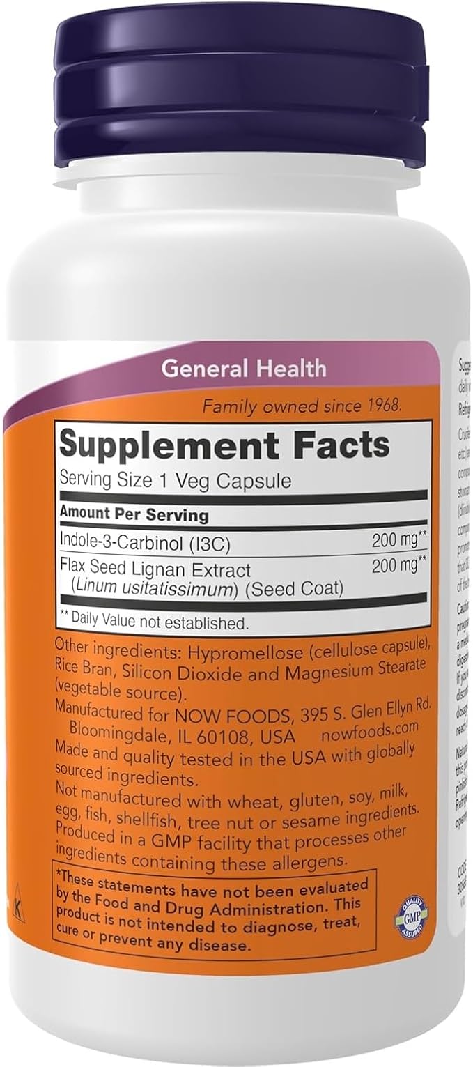 Indole-3-Carbinol (I3C) 200 mg - 60 Veg Capsules x 2 Bottles