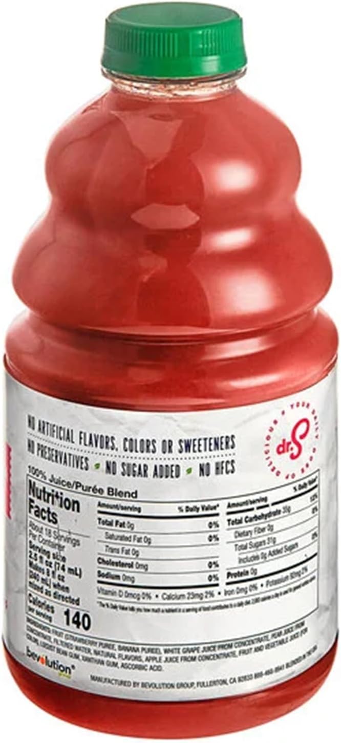 100% Crushed Strawberry Banana Fruit Smoothie Mix 46 fl. oz. WS-103DR100STRB-NPF
