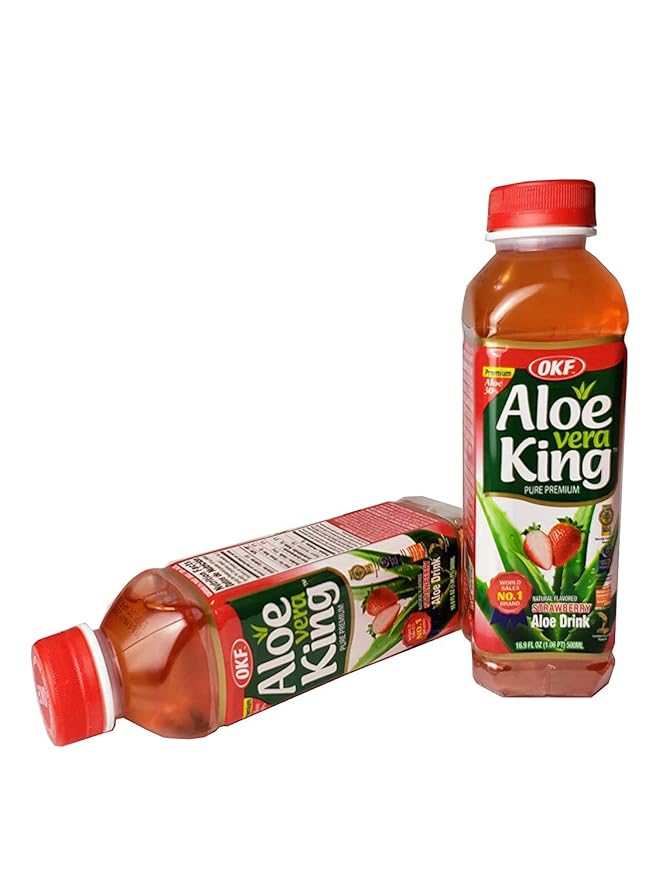 OKF Aloe Vera King Drink Flavors includes Coco Original Grape Mango Pineapple Watermelon Pomegranate Gold Kiwi Peach and Strawberry (10 flavor variety pack 10)