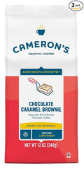 Cameron's Coffee Roasted Ground Coffee Bag Flavored Chocolate Caramel Brownie 12 Ounce (Pack of 3)