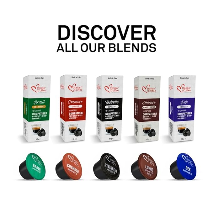 ITALIAN COFFEE FOR ESPRESSO LOVERS Italian Coffee capsules compatible with Verismo CBTL Caffitaly K-fee systems (80 pods BRAZIL blend)
