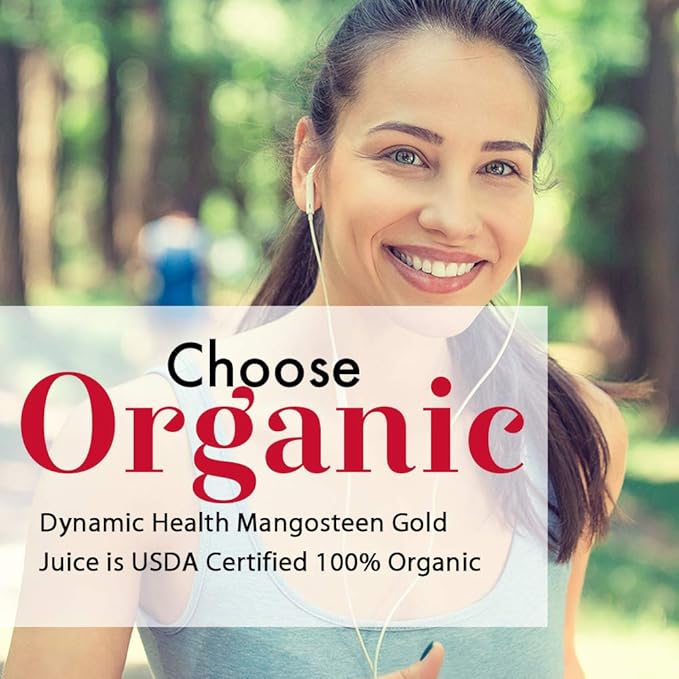 Dynamic Health Mangosteen Gold | Organic Mangosteen 100% Juice | Vegetarian No Gluten or BPA Dietary Supplement | 16oz
