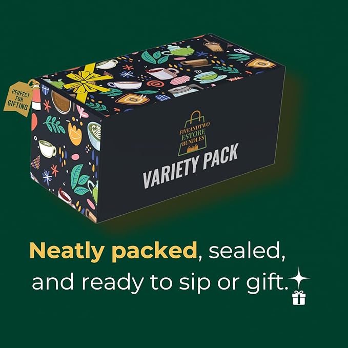 Fiveandtwoestore Bundles Flavored Coffee Pod Variety Pack 16ct –Includes 8 Flavored K-Cup Pods - Cinnamon Dolce Toasted Graham Maple Pecan Pumpkin SpiceToffeenut Vanilla Hazelnut Caramel in Gi