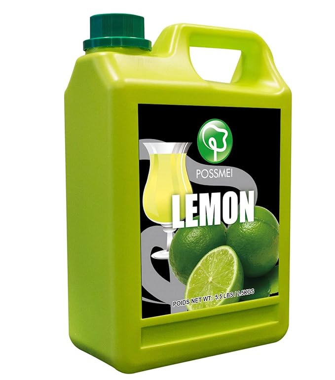 Possmei Lemon Flavored Syrup 5.5 Pound Plastic Jar 2 Pack