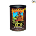 Cafe Don Pedro French Roast Naturally Low Acid Coffee Dark Roast Stone Ground Coffee Stomach Friendly Prevents Acid Reflux. 12 Ounce Regular Can 12 Cans