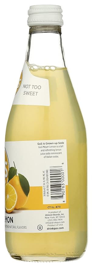 GuS - Grown-up Soda Dry Meyer Lemon 12 Fluid Ounce (Pack of 12)