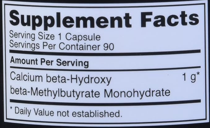 Optimum Nutrition HMB 1000 Caps 1g of Calcium beta-Hydroxy beta-methylbutyrate per Capsule 90 Capsules 30 Servings (Pack of 2)