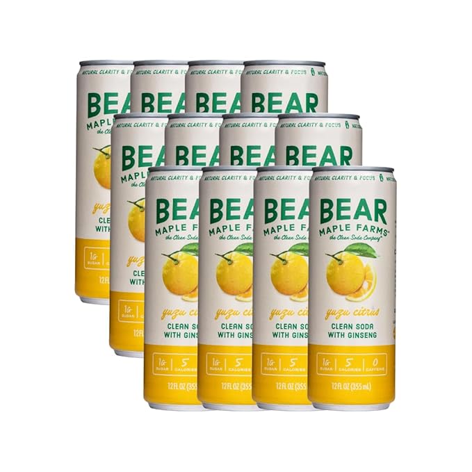 Bear Maple Farms | The Clean Soda Company | Low Calorie | Naturally Sweetened | Yuzu Clean Soda