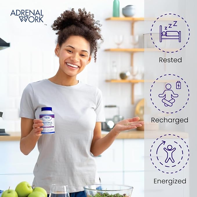 Relax with Restorative Sleep Capsules - L Theanine 400mg GABA 5 HTP L Tryptophan Magnesium for Sleep &amp Mood Support Supplement Natural Sleep Aids for Adults 60 Organic Capsules
