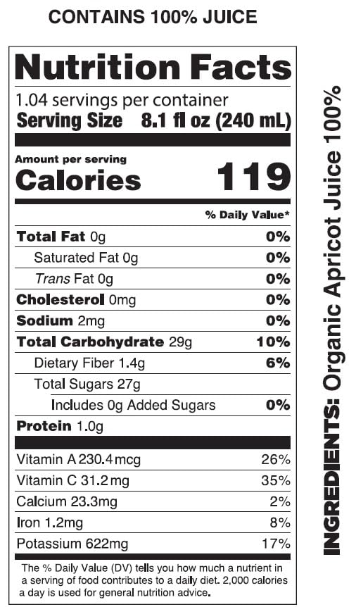 Pomona Organic Apricot Juice Cold Pressed USDA Organic Juices 100% Apricots No Added Sugar Not From Concentrate Vegan Kosher Non GMO Pasteurized 8.4 oz Glass Bottles (Pack of 12)(Packaging Ma