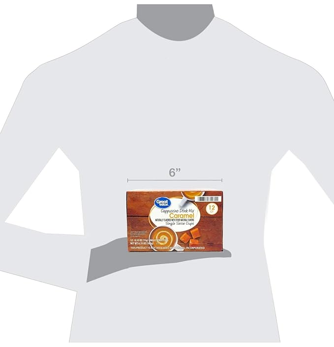 Great Value Cappuccino Coffee and Hot Drink Single Serve Pods 12 Count (Caramel Cappuccino Pack of 4)