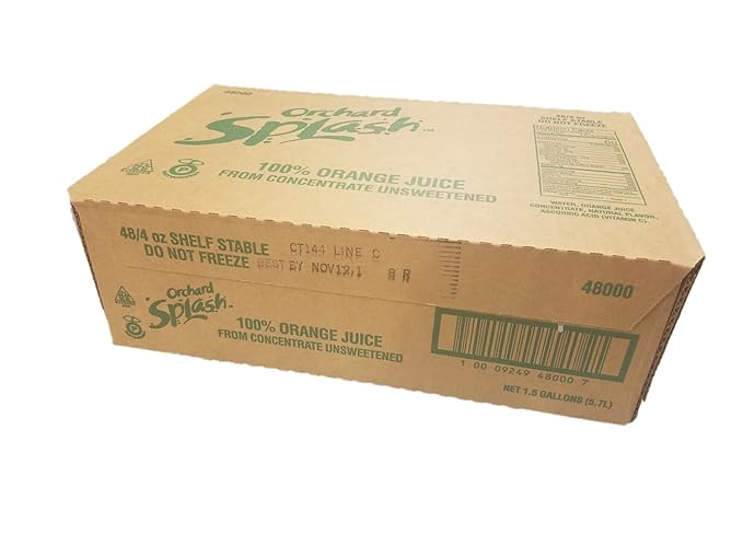 Orchard Splash 4oz Portion Control Juice Cups Orange 100% (Case of 48)