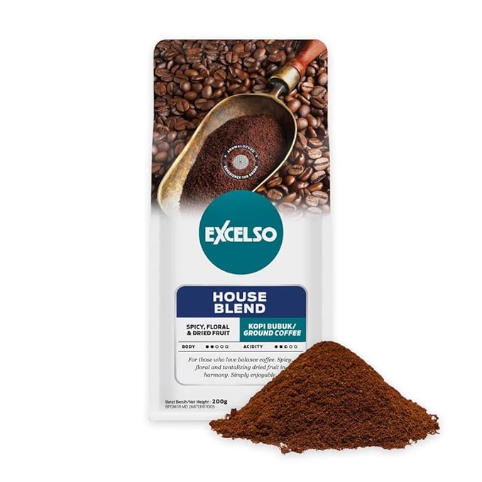 Excelso House Blend Ground Coffee 200g (Pack of 4)