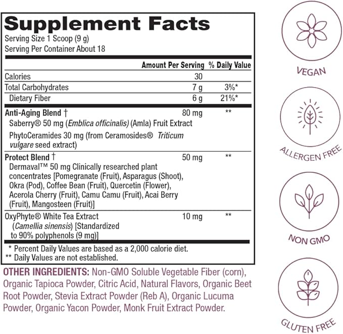 PlantFusion Vegan Collagen Beauty - Vegan Collagen Powder for Women - Hair Skin and Nails Vitamins - Gluten Free Non-GMO Non-Dairy (Strawberry Lemonade 18 Servings)