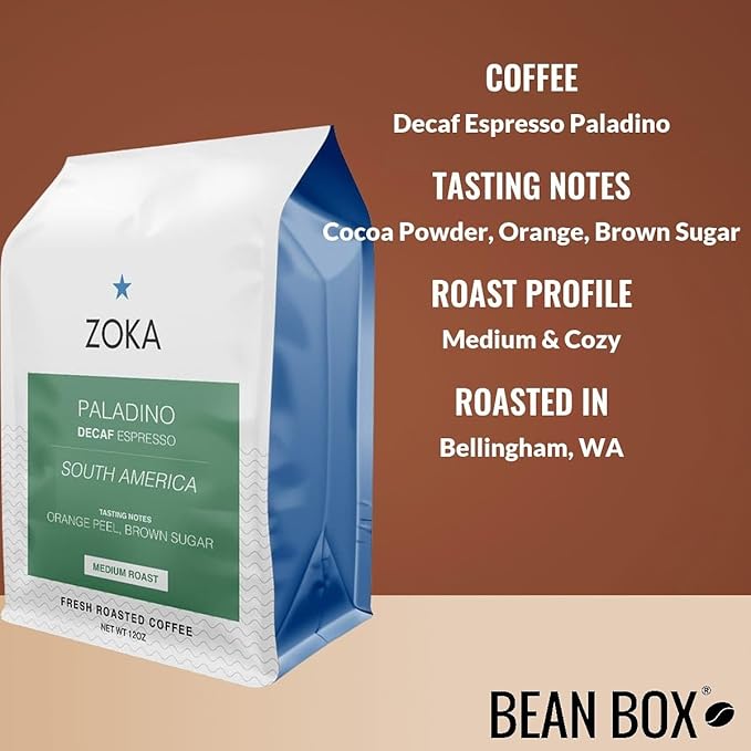 Decaf Espresso Paladino - Roasted by Zoka Coffee - Freshly Ground Coffee - 12 Ounce Bag
