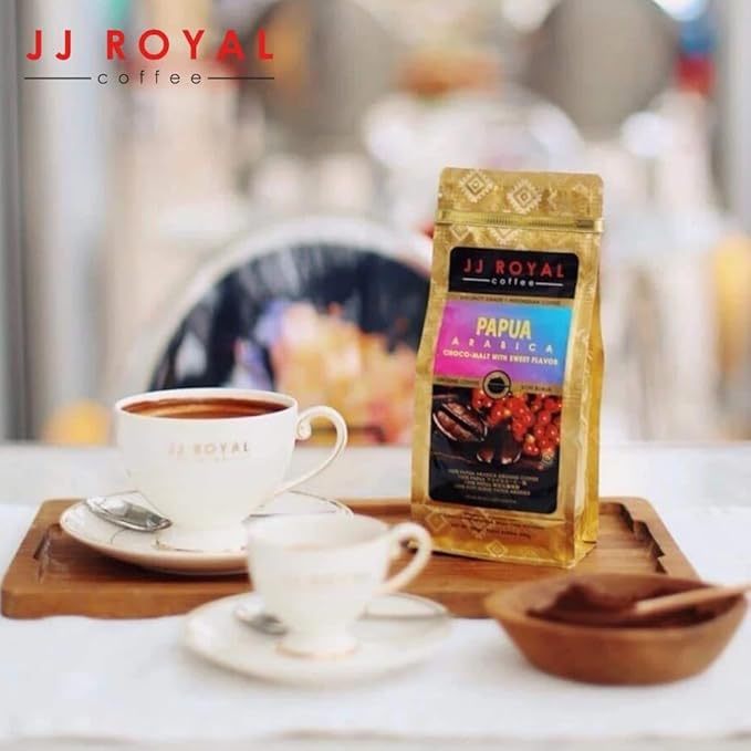 JJ Royal Coffee Papua Arabica 200g Ground Coffee (Pack of 2)