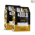 BLK &amp Bold GroundCoffee Rise &amp GRND Medium Roast 100% Arabica Coffee Beans Toffee Lemon Nutty Notes Fresh Roasted Coffee for Drip French Press Cold Brew &amp Espresso 12 oz Bags (2 Pac