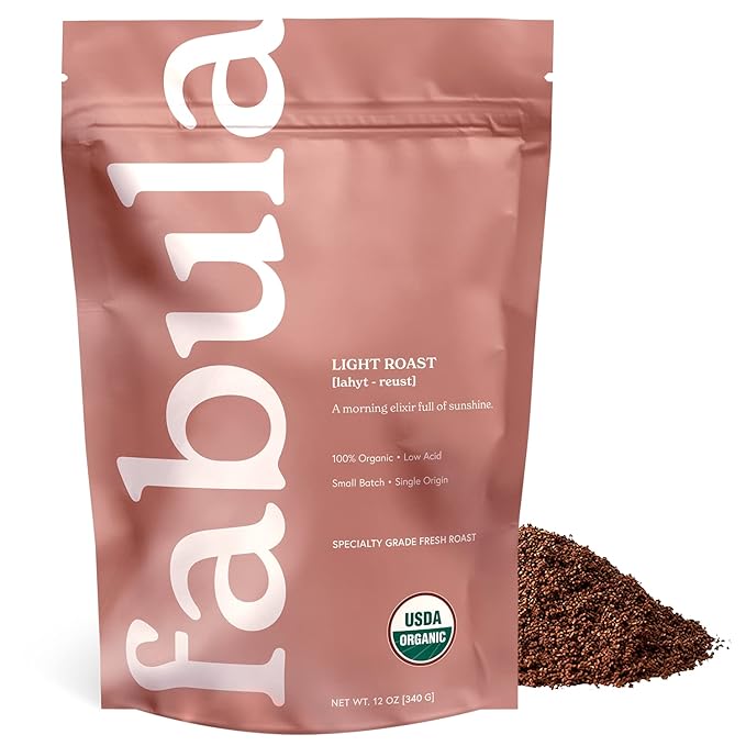 Fabula Organic Coffee Freshly Grounded - Medium and Light Roast - 2 Bag Bundle