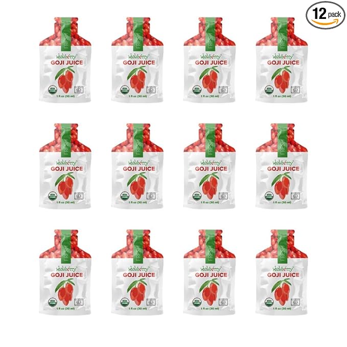 Wholeberry organic wolfberry gouqi Goji (Organic Fresh Goji Juice 12 packs 12 oz)